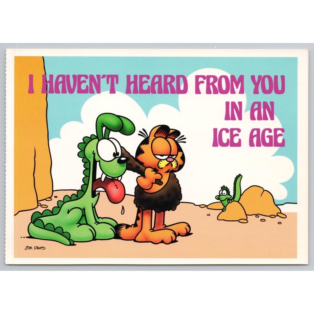 Vintage Garfield Cat 4x6 Art/ Postcard‎ Jim Davis 1978 "Haven't Heard From You"